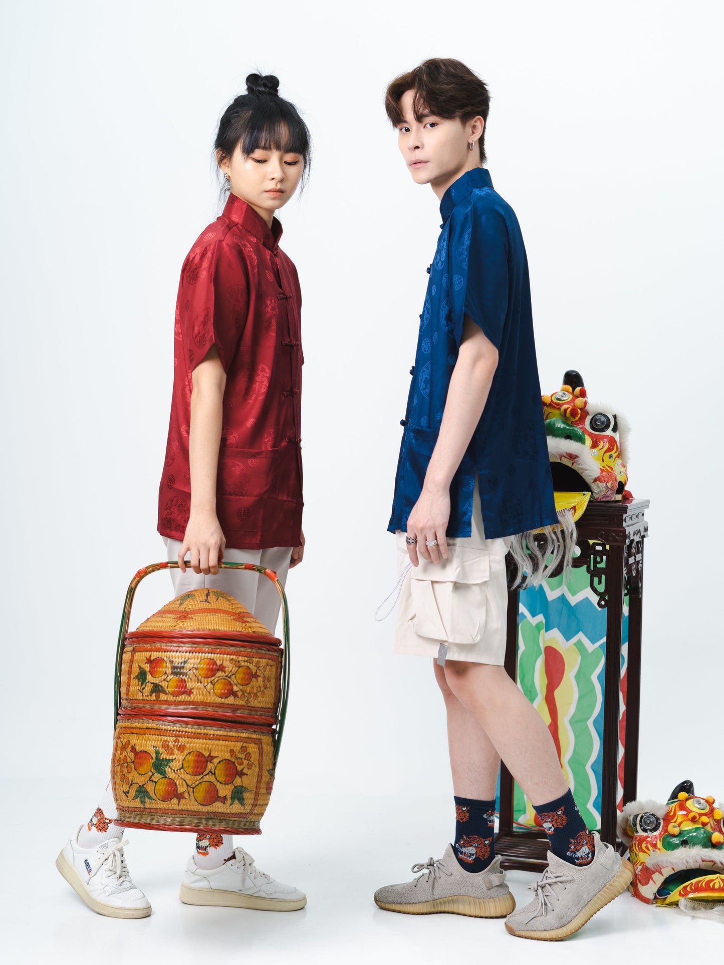 Vintage Chinese Tang Suit in Red