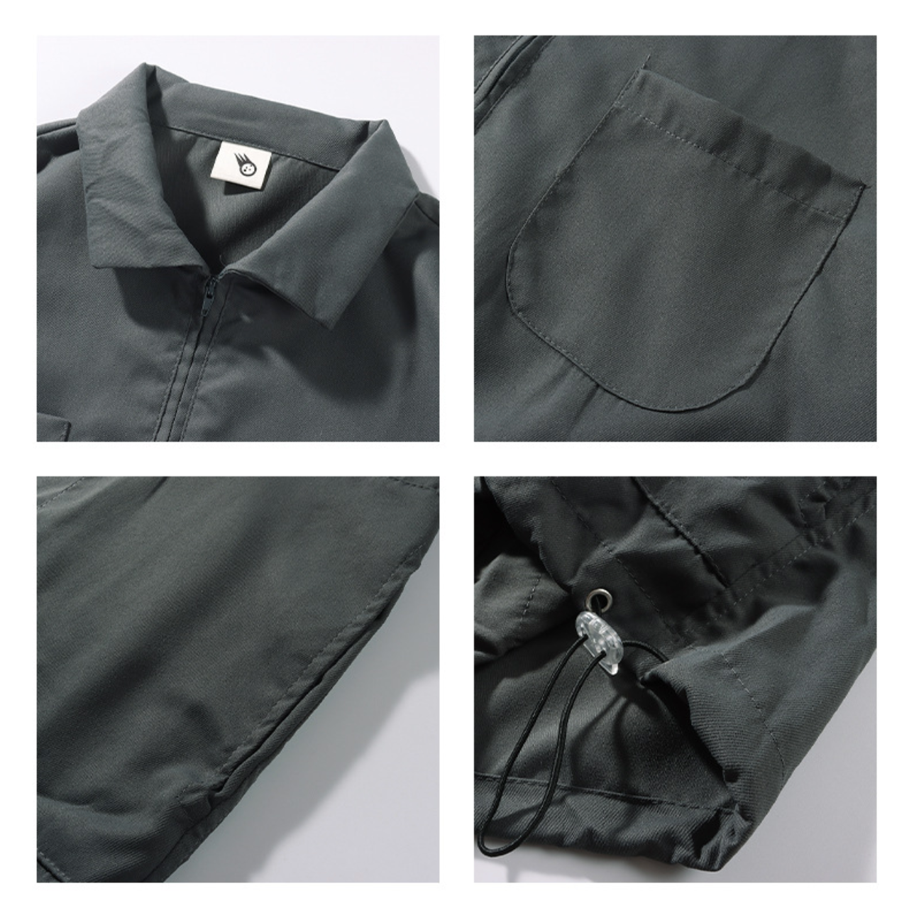 Zip Up Pocketed Oversized Shirt