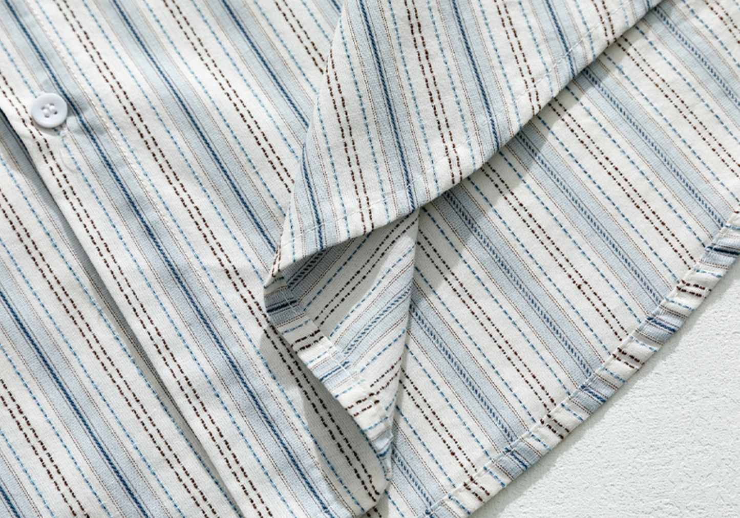 RetroStripe Buttoned Shirt in White
