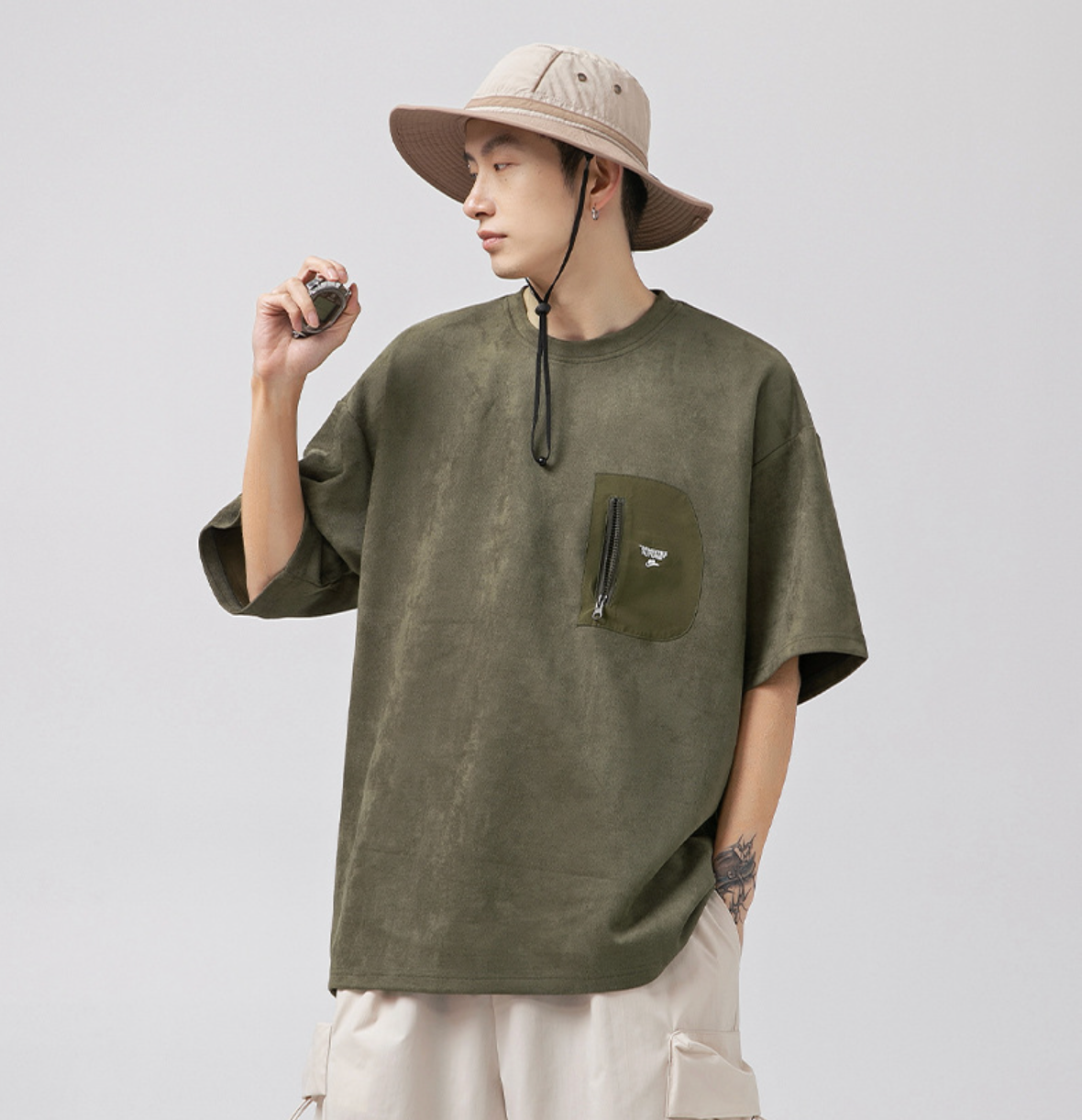 280G MaxPatch Oversized Tee in Green
