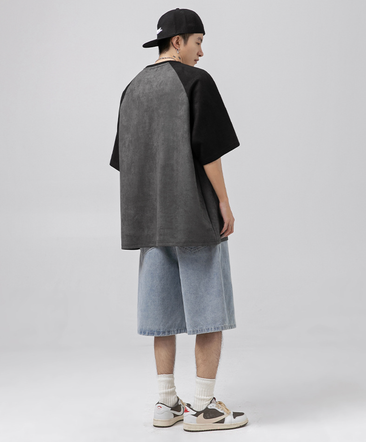 280G REFURBISH Oversized Tee in Black