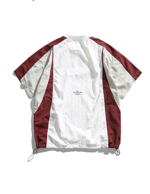 Outdoor Techwear Colorblock T-Shirt in Red