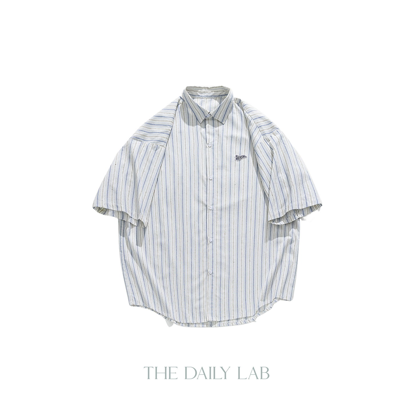 RetroStripe Buttoned Shirt in White