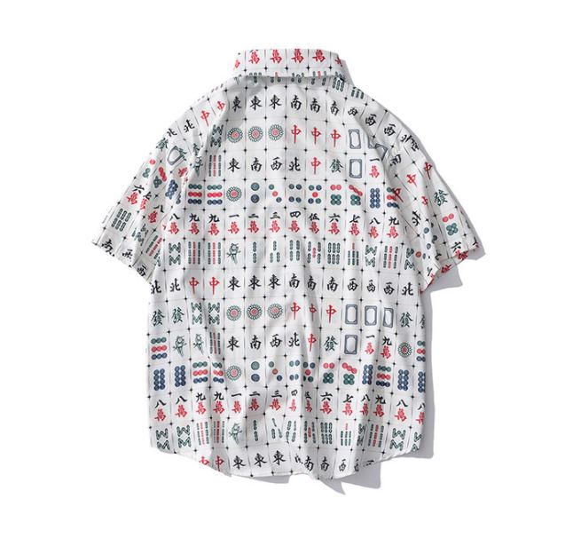 Oversized Buttoned Mahjong Shirt