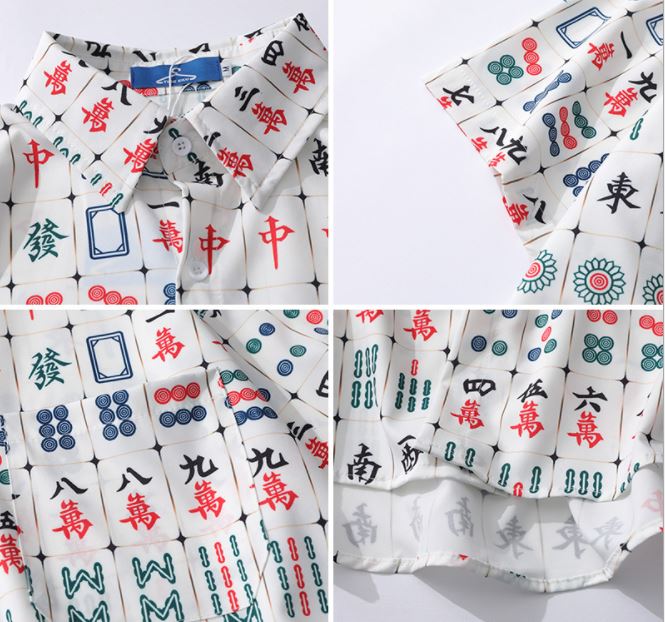 Oversized Buttoned Mahjong Shirt