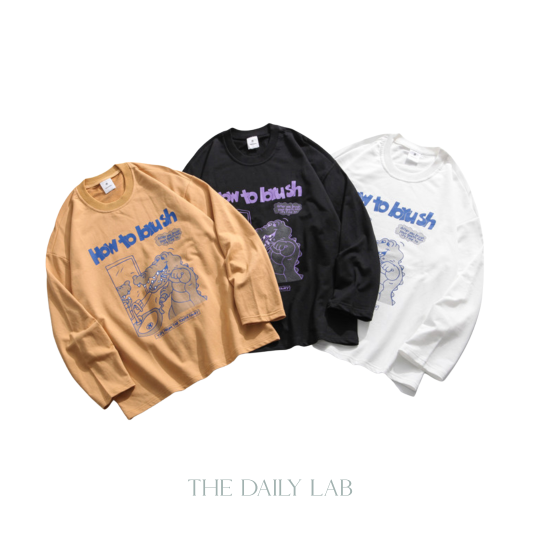 Brushing Dinosaur Long Sleeve T-shirt