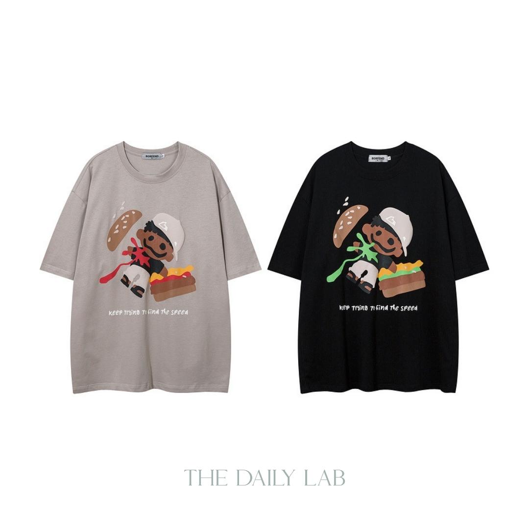 Burger Attack Oversized Tee – The Daily Lab