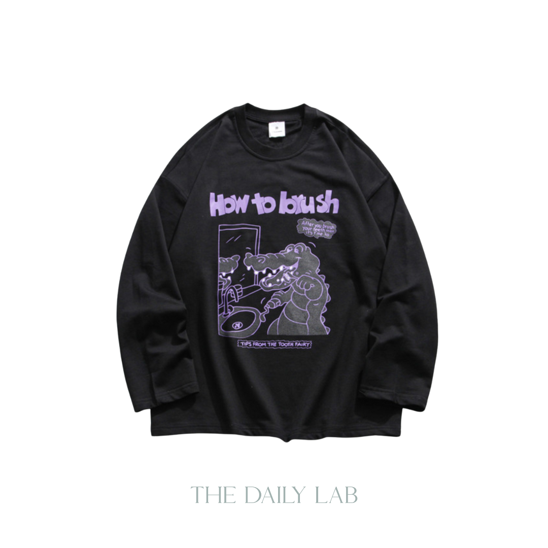 Brushing Dinosaur Long Sleeve T-shirt