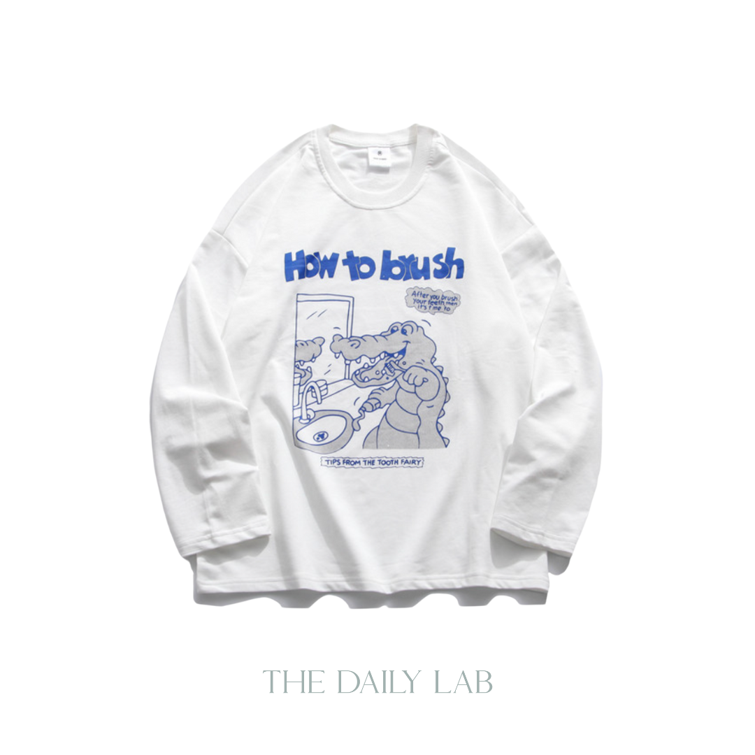 Brushing Dinosaur Long Sleeve T-shirt