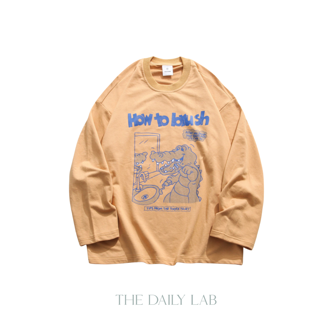 Brushing Dinosaur Long Sleeve T-shirt