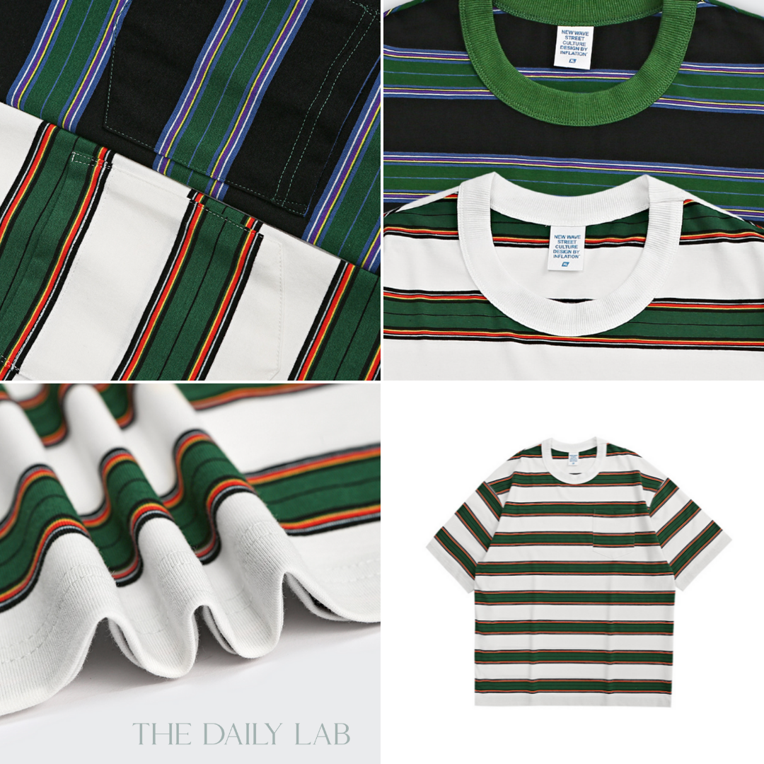 Pocketed Striped Oversized Tee