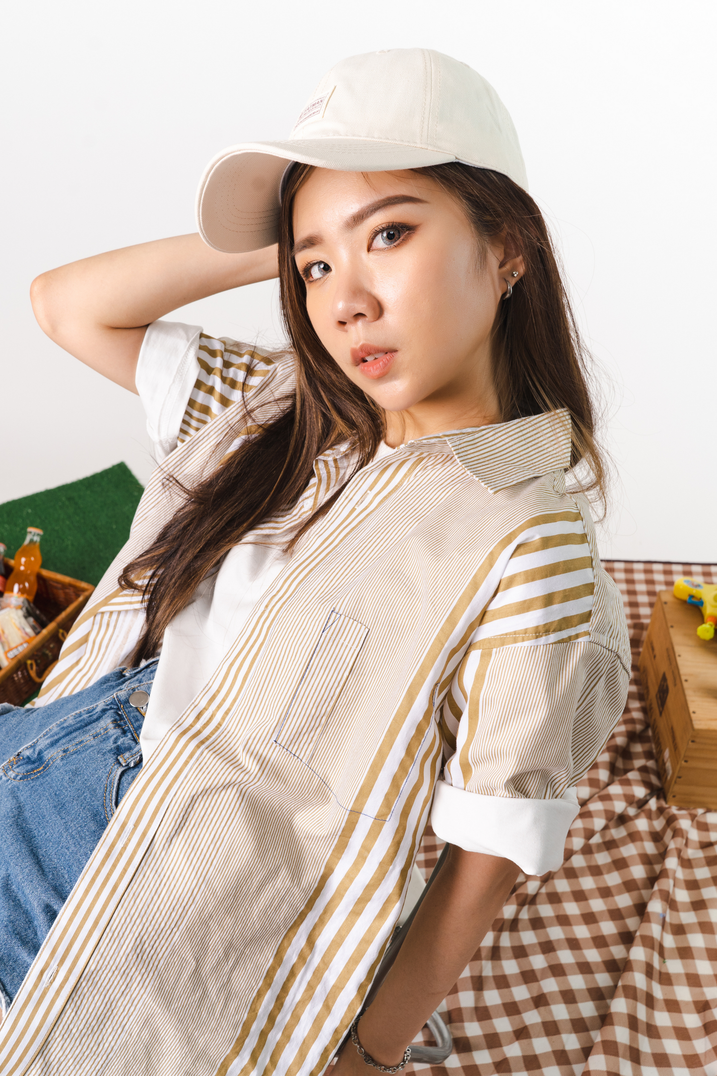 Vertical Striped Vintage Overshirt