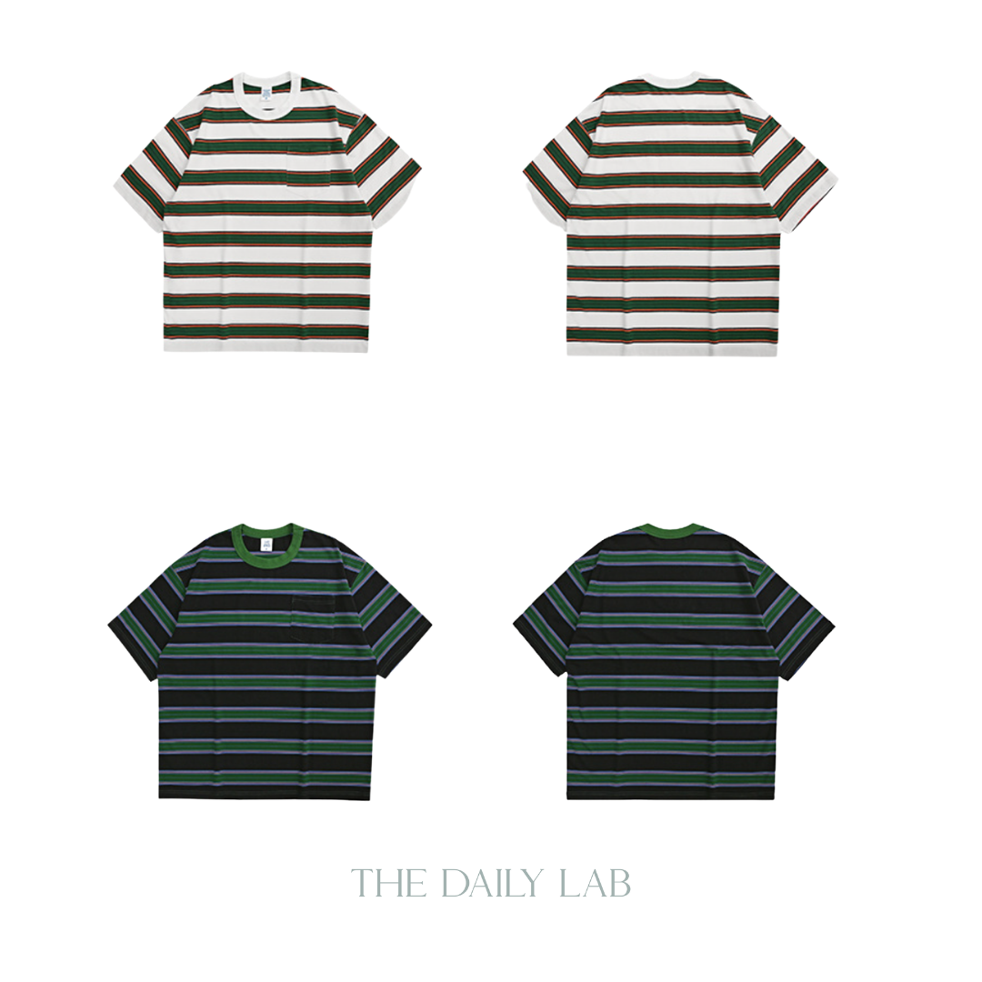Pocketed Striped Oversized Tee