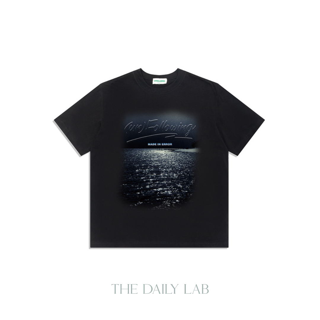 Unfollowing Error Black Cotton Tee