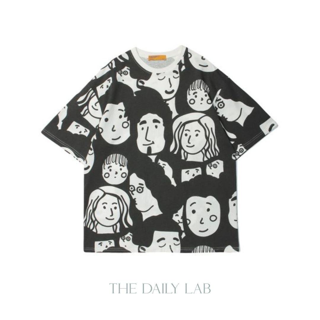 Cartoon Face Oversized Tee