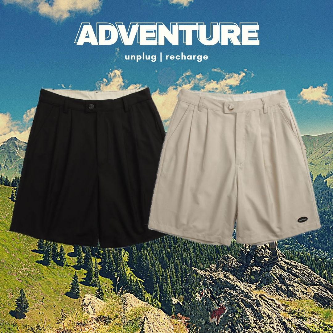 Vintage Buttoned Shorts in Black