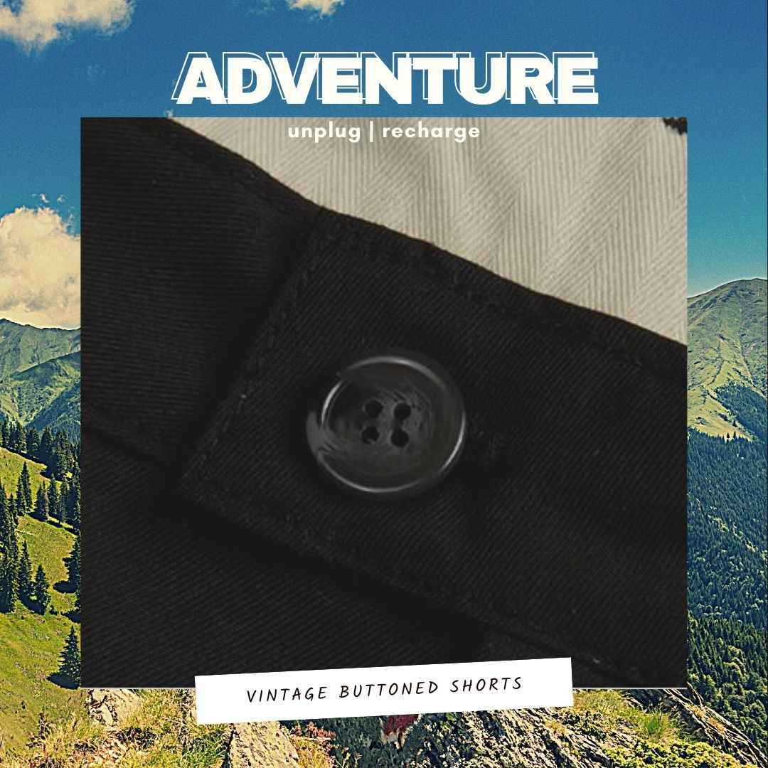 Vintage Buttoned Shorts in Black
