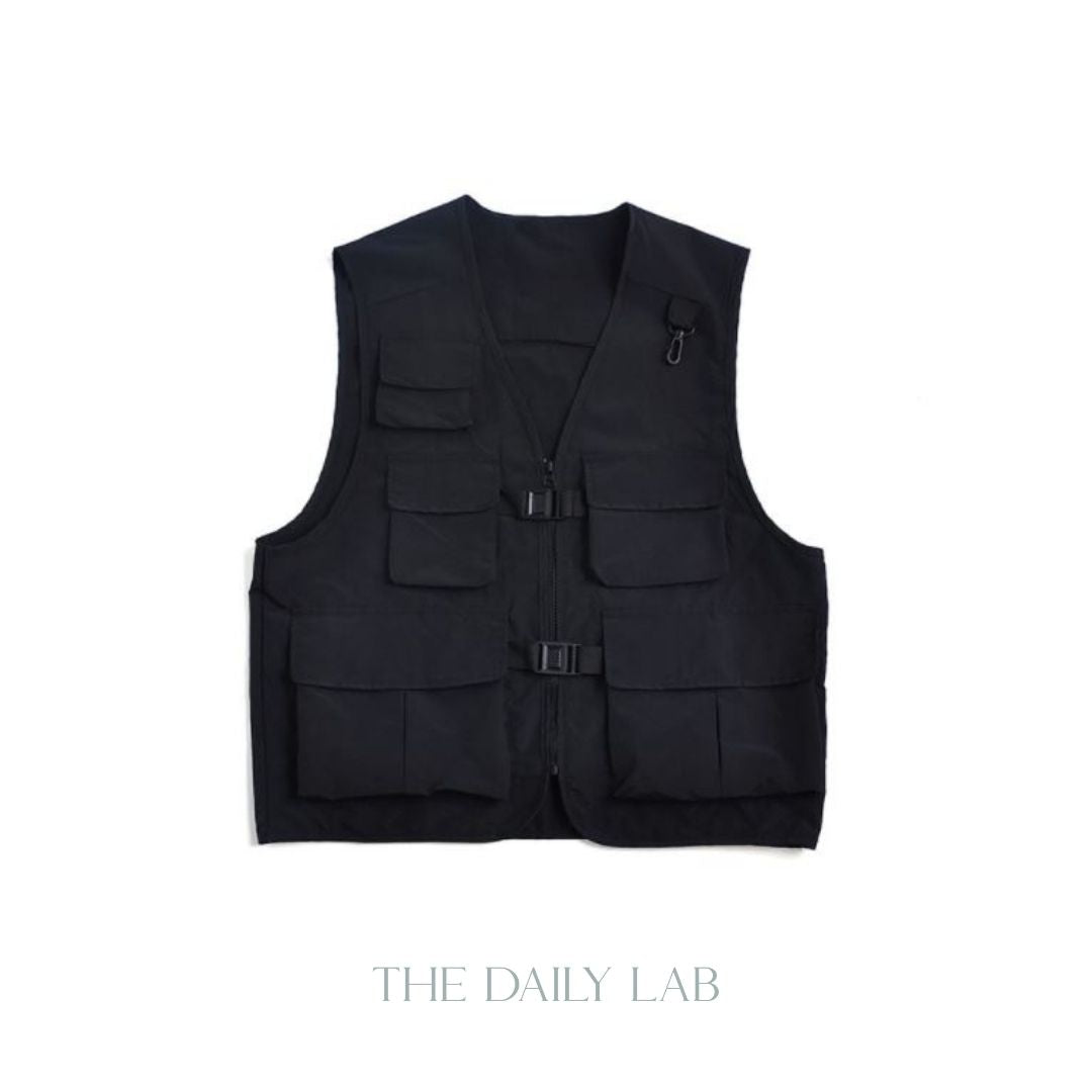 Technical Cargo Vest in Black