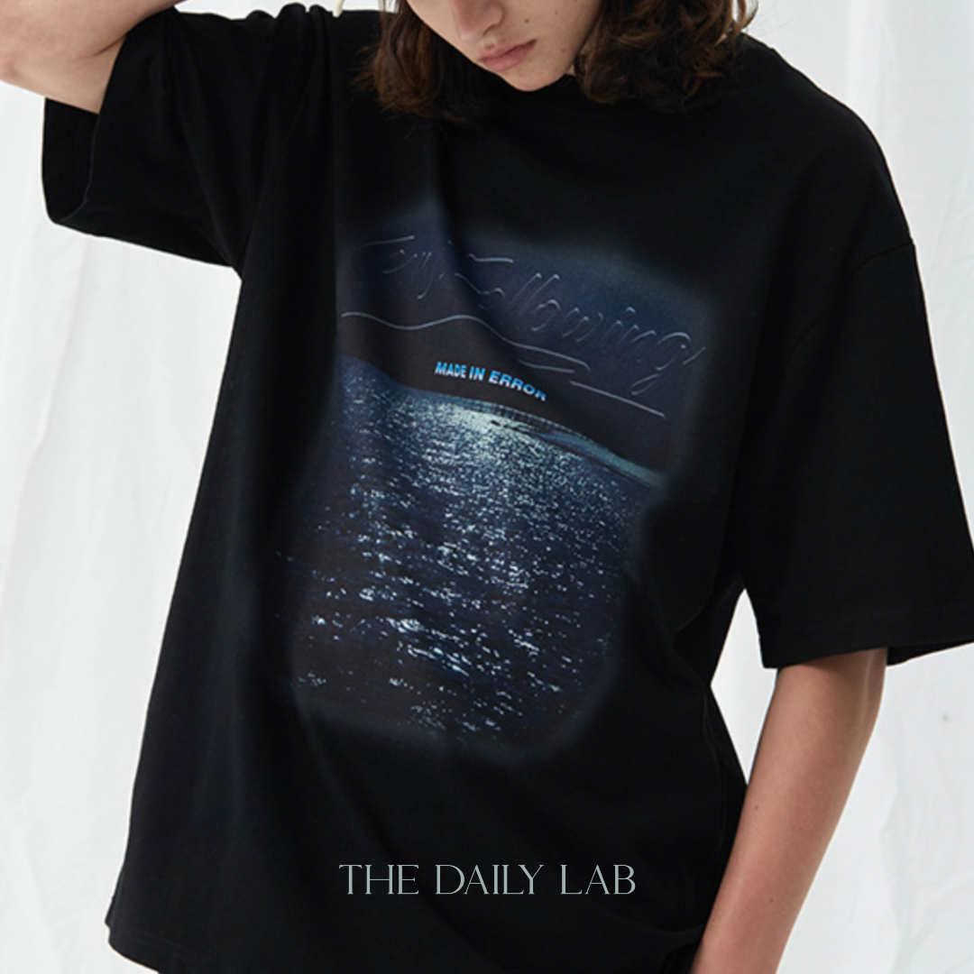 Unfollowing Error Black Cotton Tee