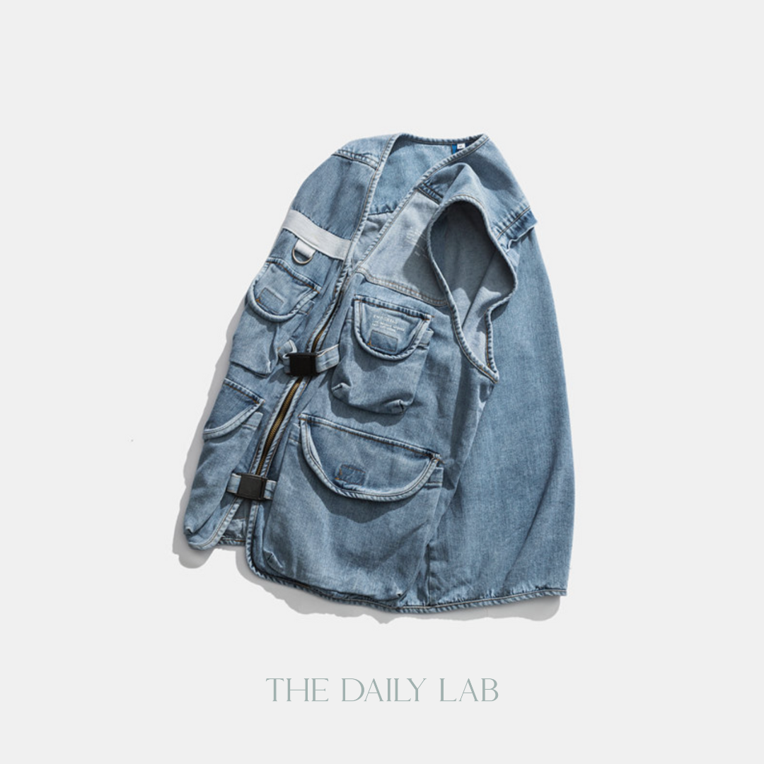 Denim Cargo Vest