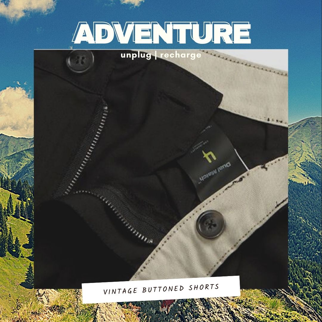 Vintage Buttoned Shorts in Black