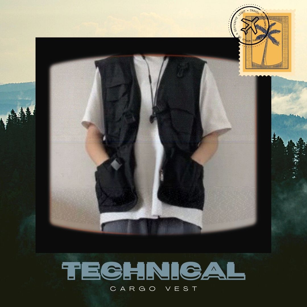 Technical Cargo Vest in Black