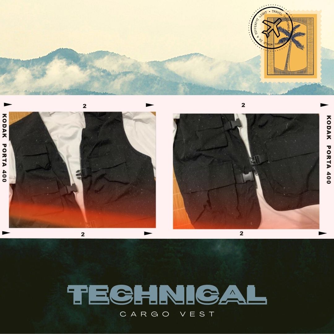 Technical Cargo Vest in Black