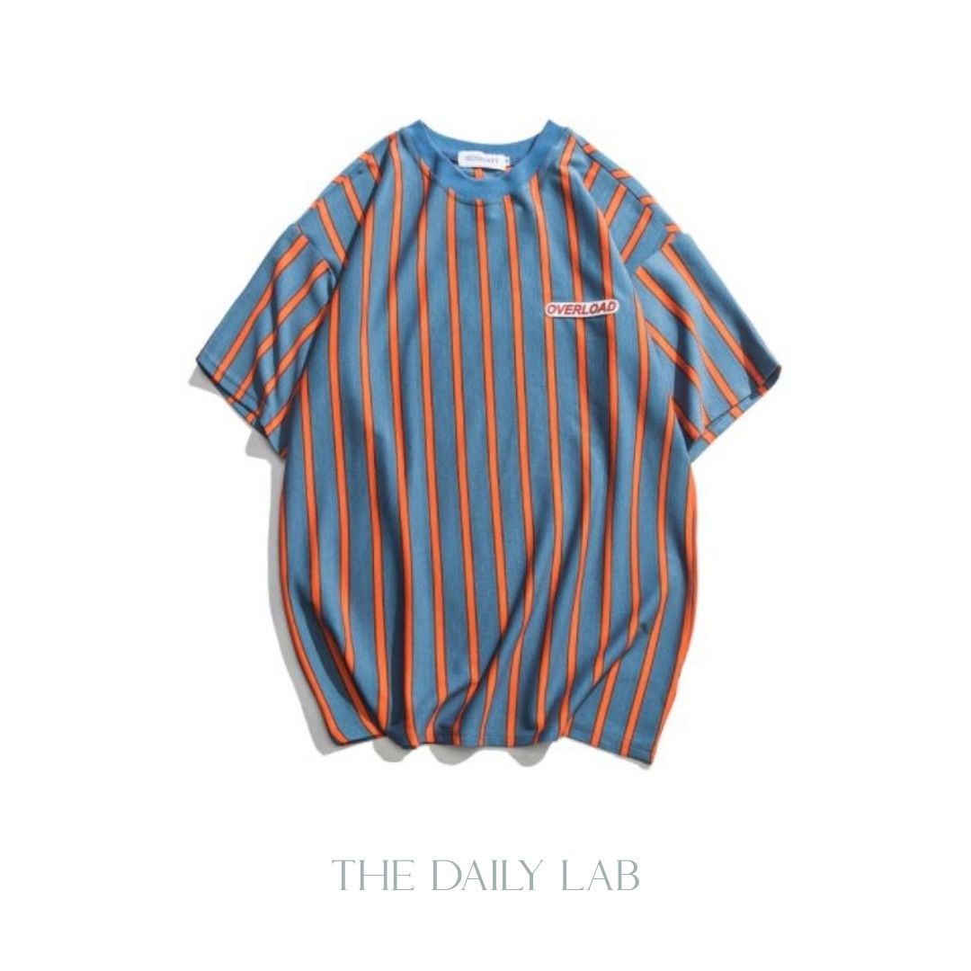 Overload Striped Tee in Blue
