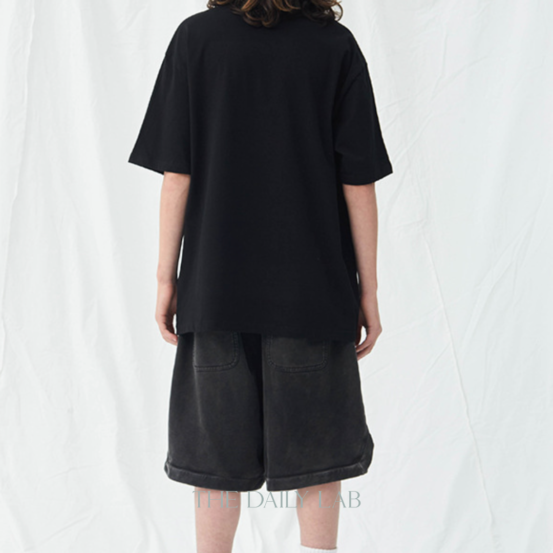 Unfollowing Error Black Cotton Tee
