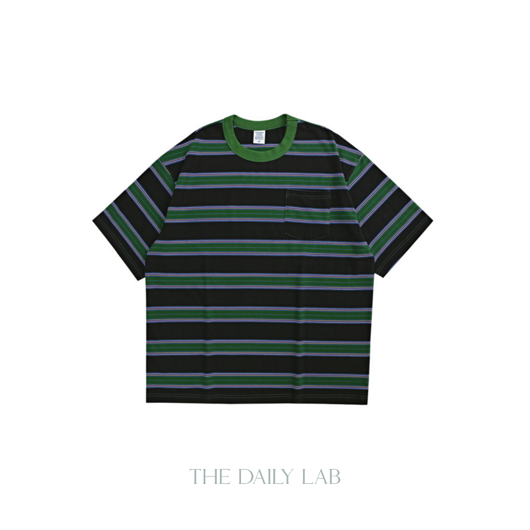 Pocketed Striped Oversized Tee