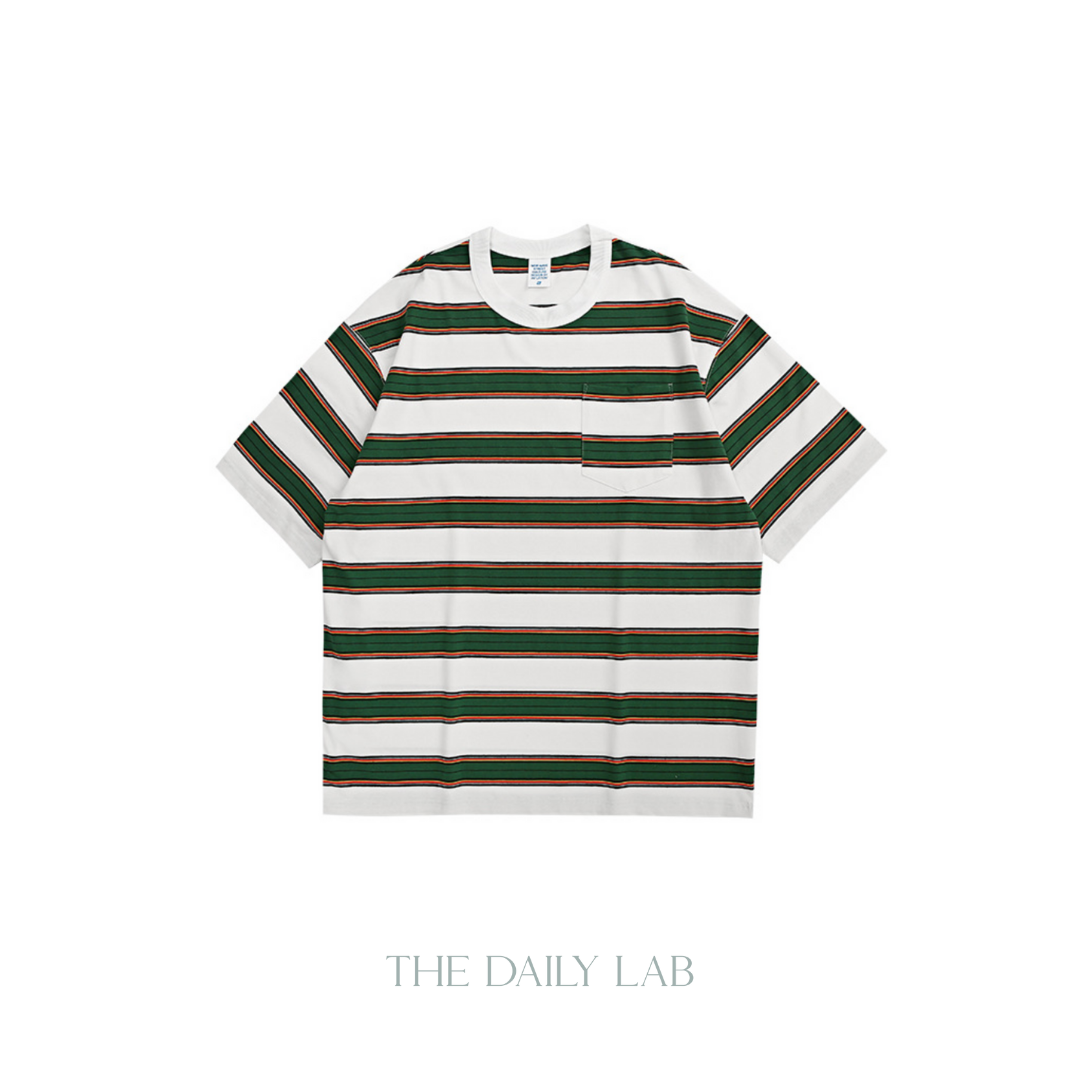 Pocketed Striped Oversized Tee