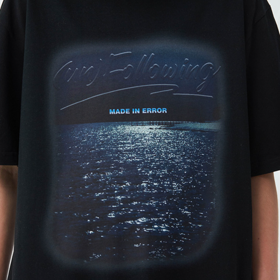 Unfollowing Error Black Cotton Tee