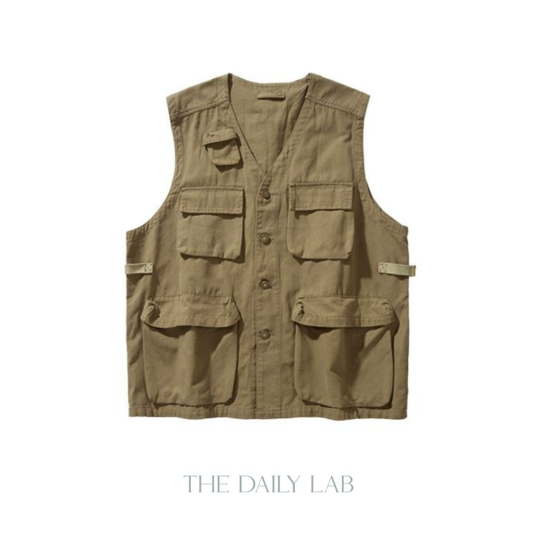 Vintage Cargo Vest in Green
