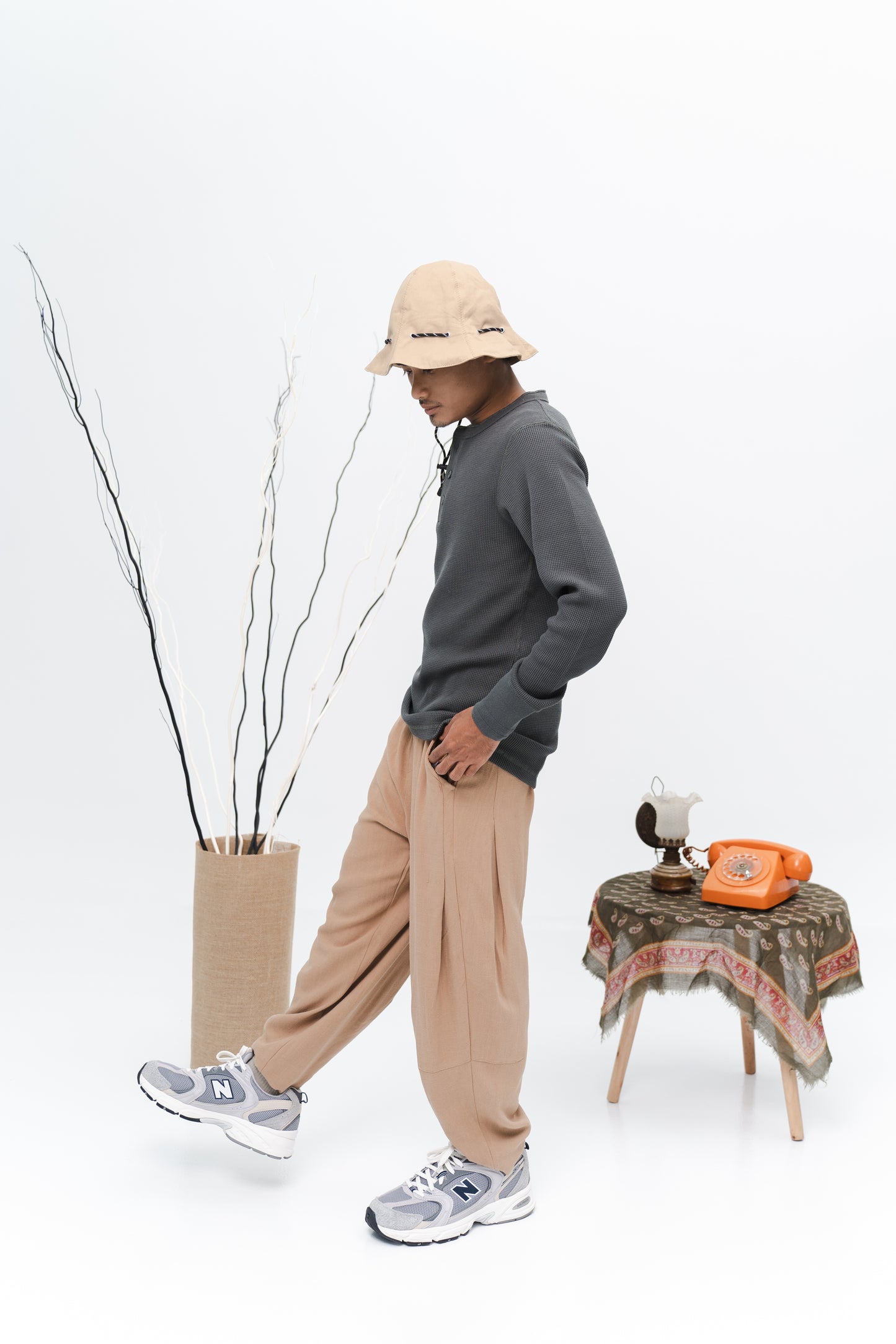 Aqil Waffle Long Sleeves Shirt in Green