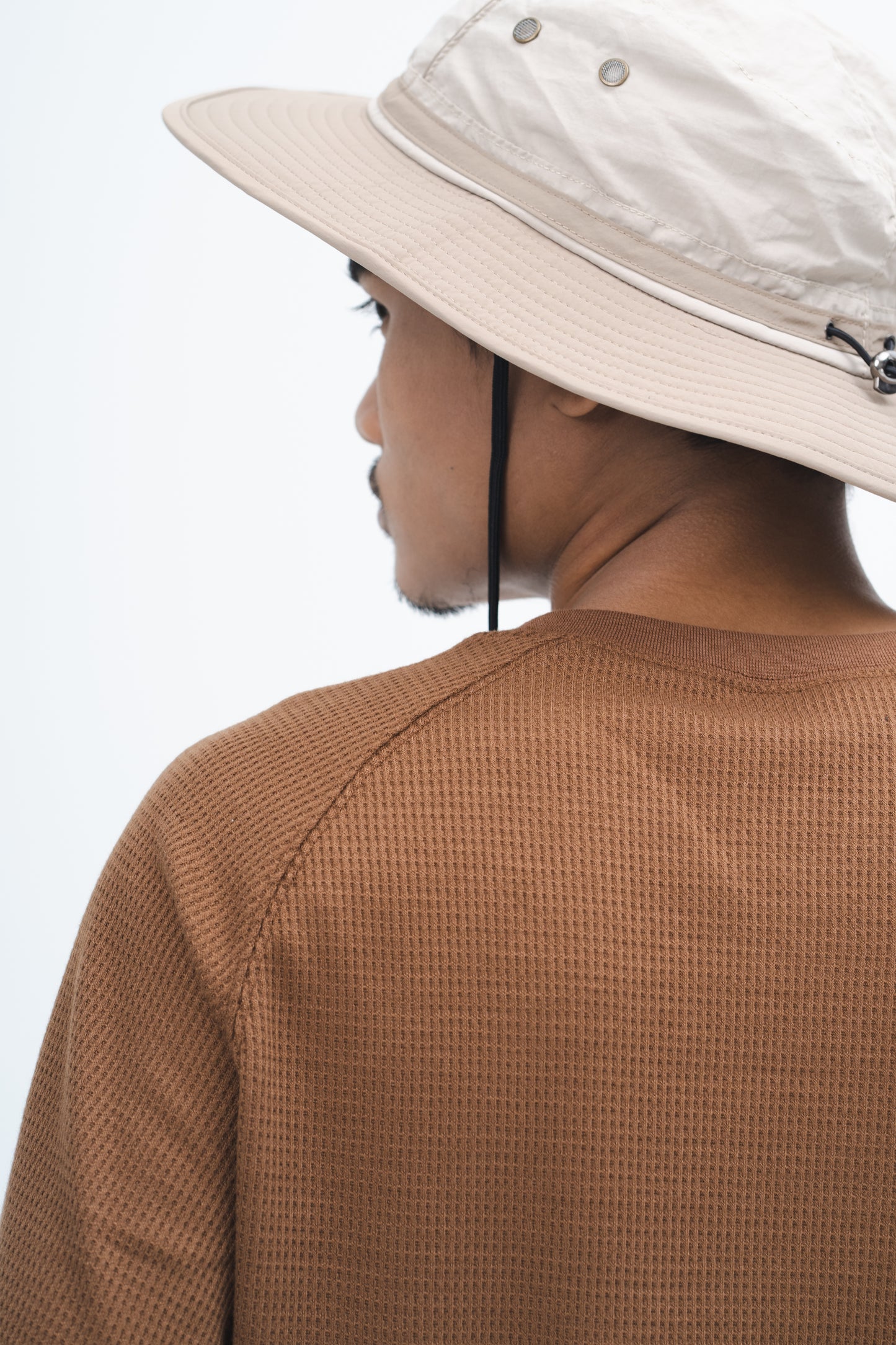 Teruna Waffle Men Collar Shirt in Brown