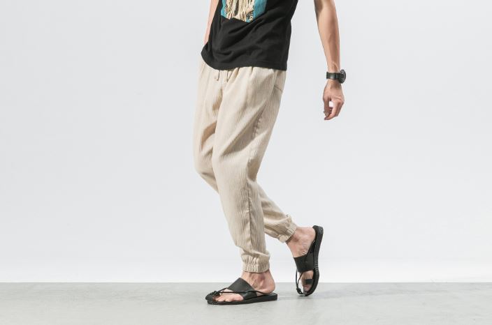 Linen Cuffed Pant in Khaki