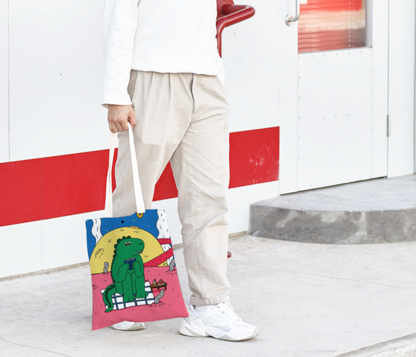 Reading Dino Canvas Bag (Pre-Order)