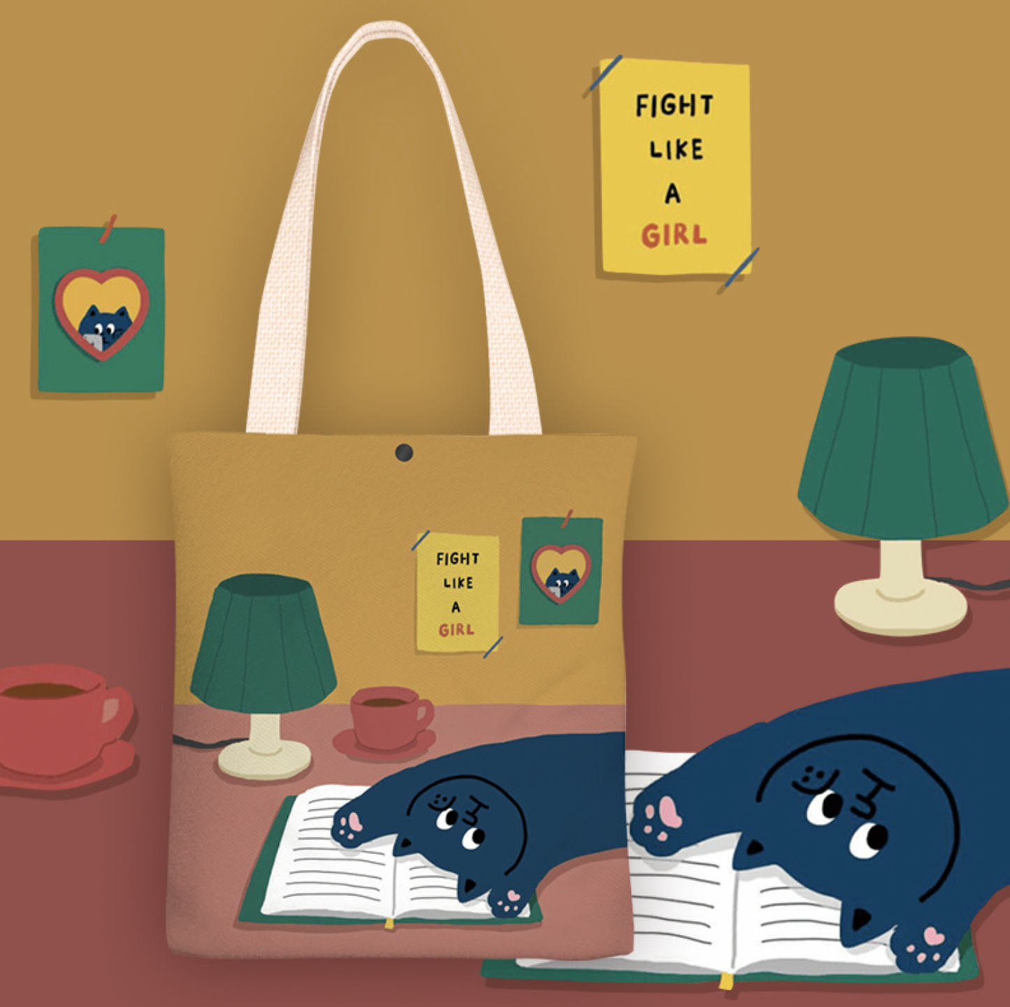 Lazy Cat Canvas Bag (Pre-Order)