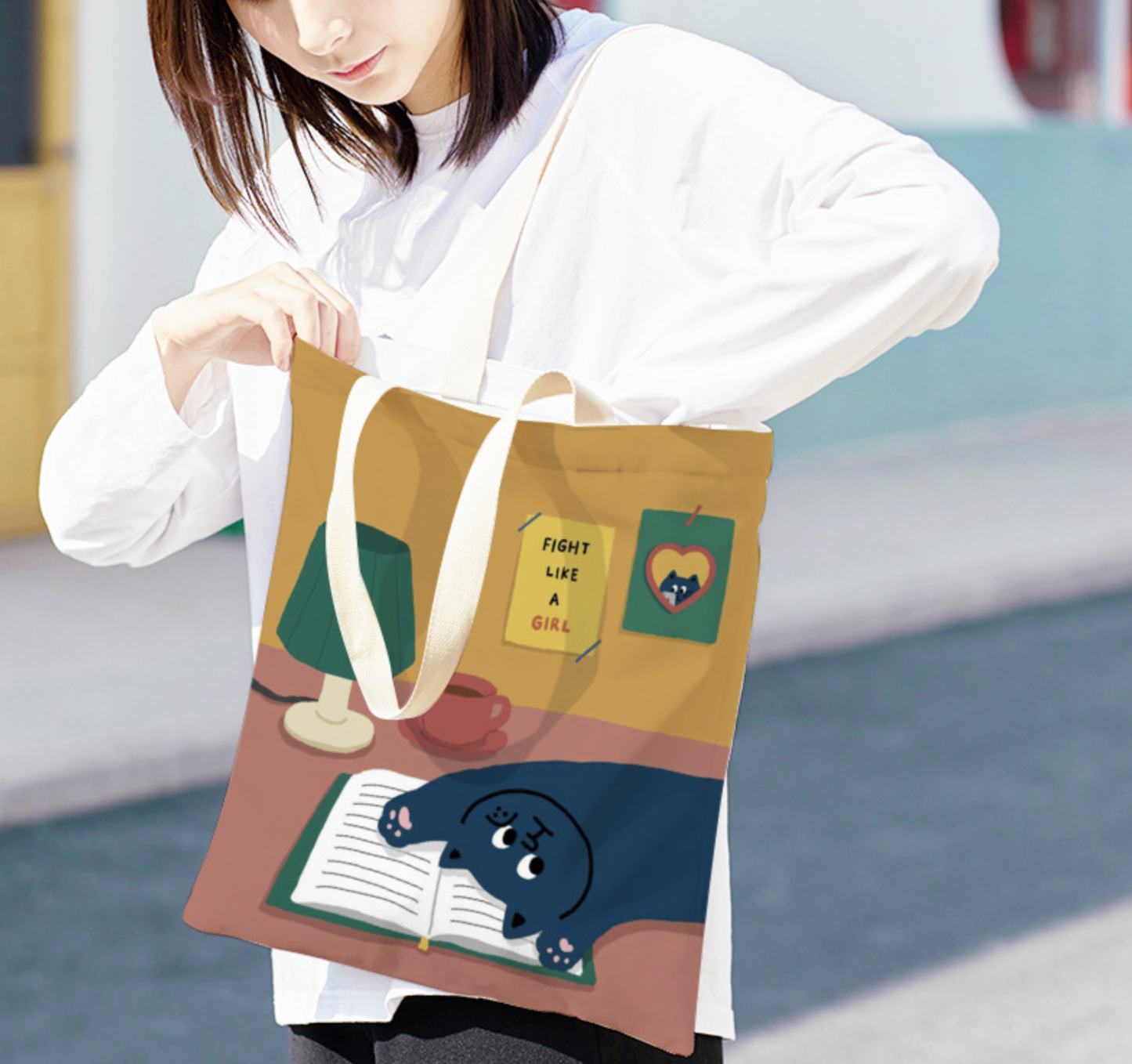 Lazy Cat Canvas Bag (Pre-Order)