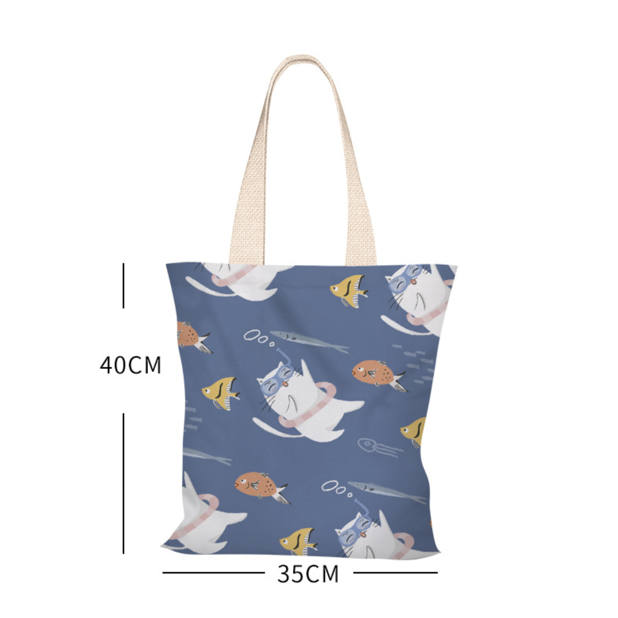Swimming Cat Canvas Bag (Pre-Order)