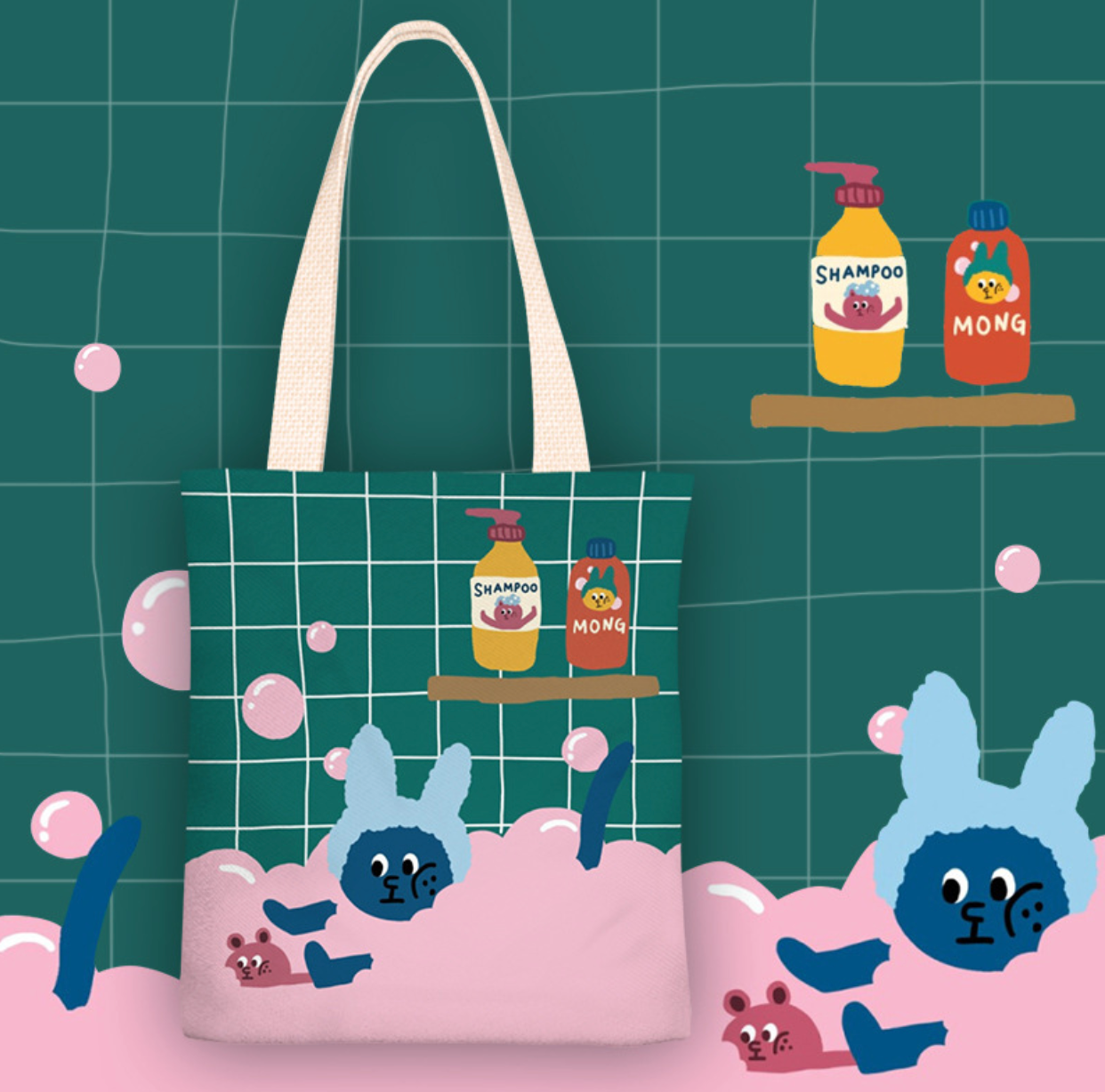 Bathing Cat Canvas Bag (Pre-Order)