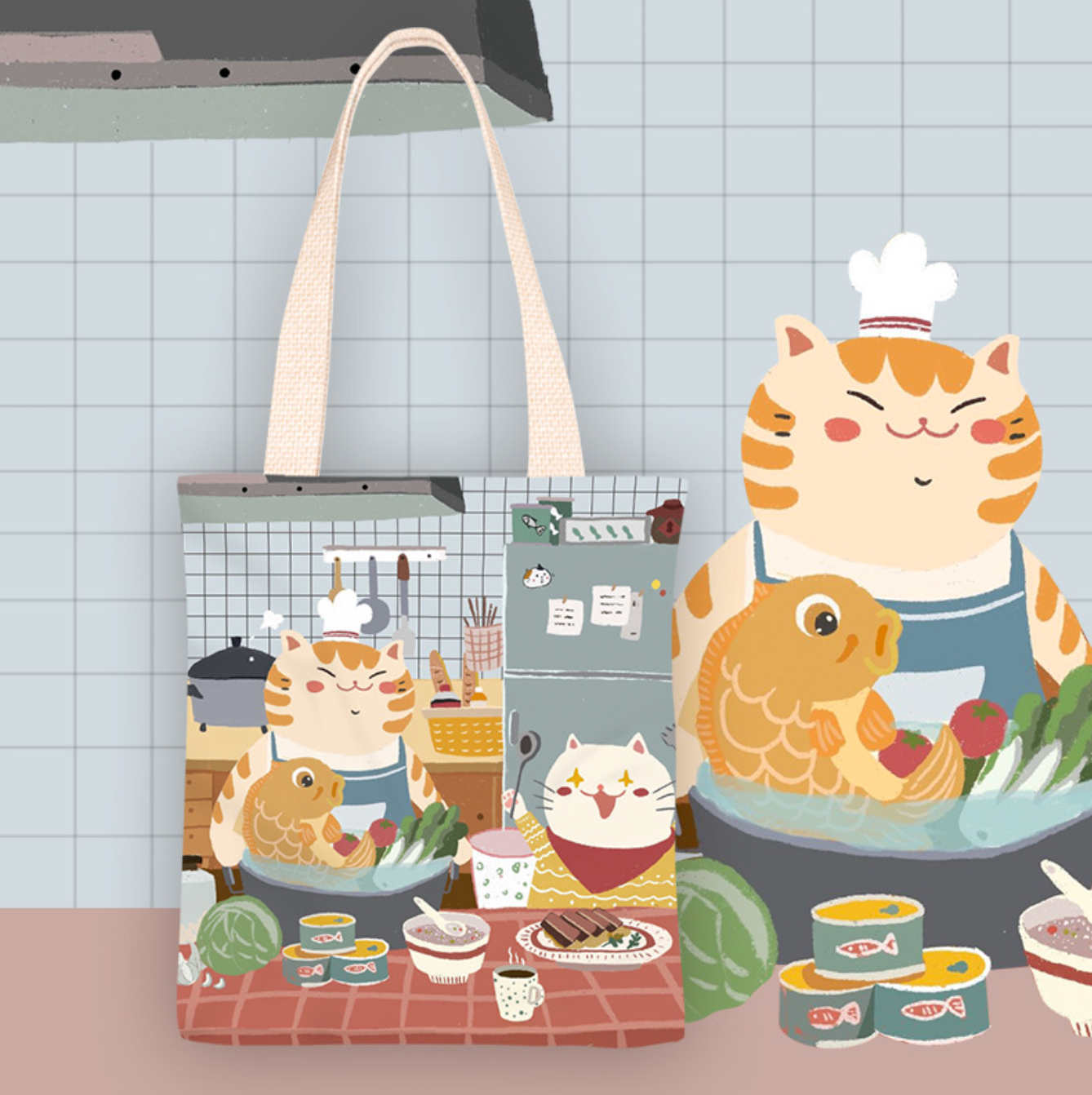 Cooking Cat Canvas Bag (Pre-Order)