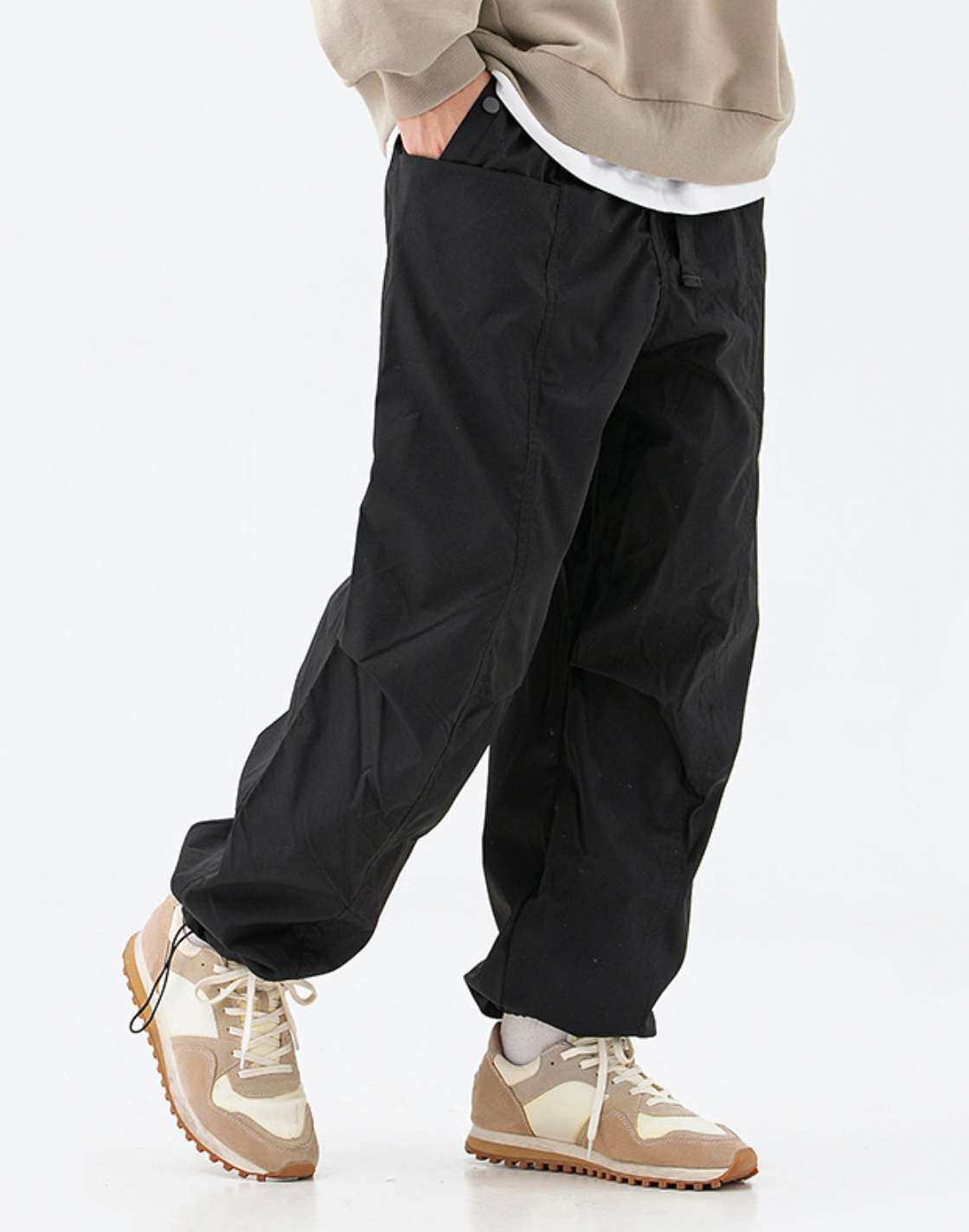 Cargo Loose Long Pants in Black
