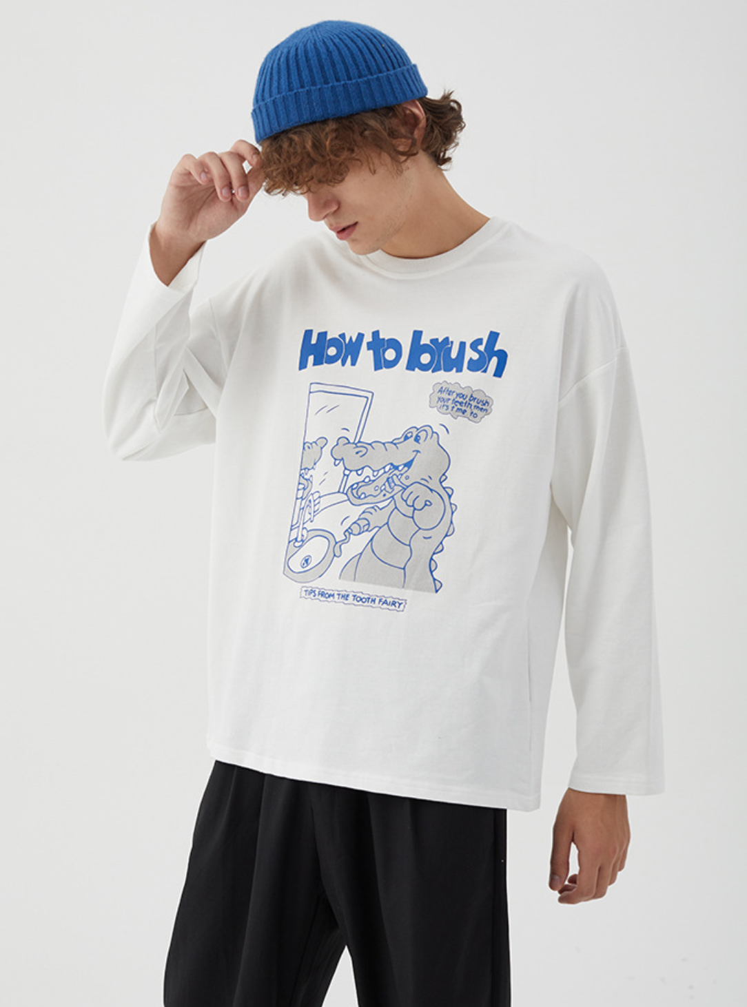 Brushing Dinosaur Long Sleeve T-shirt