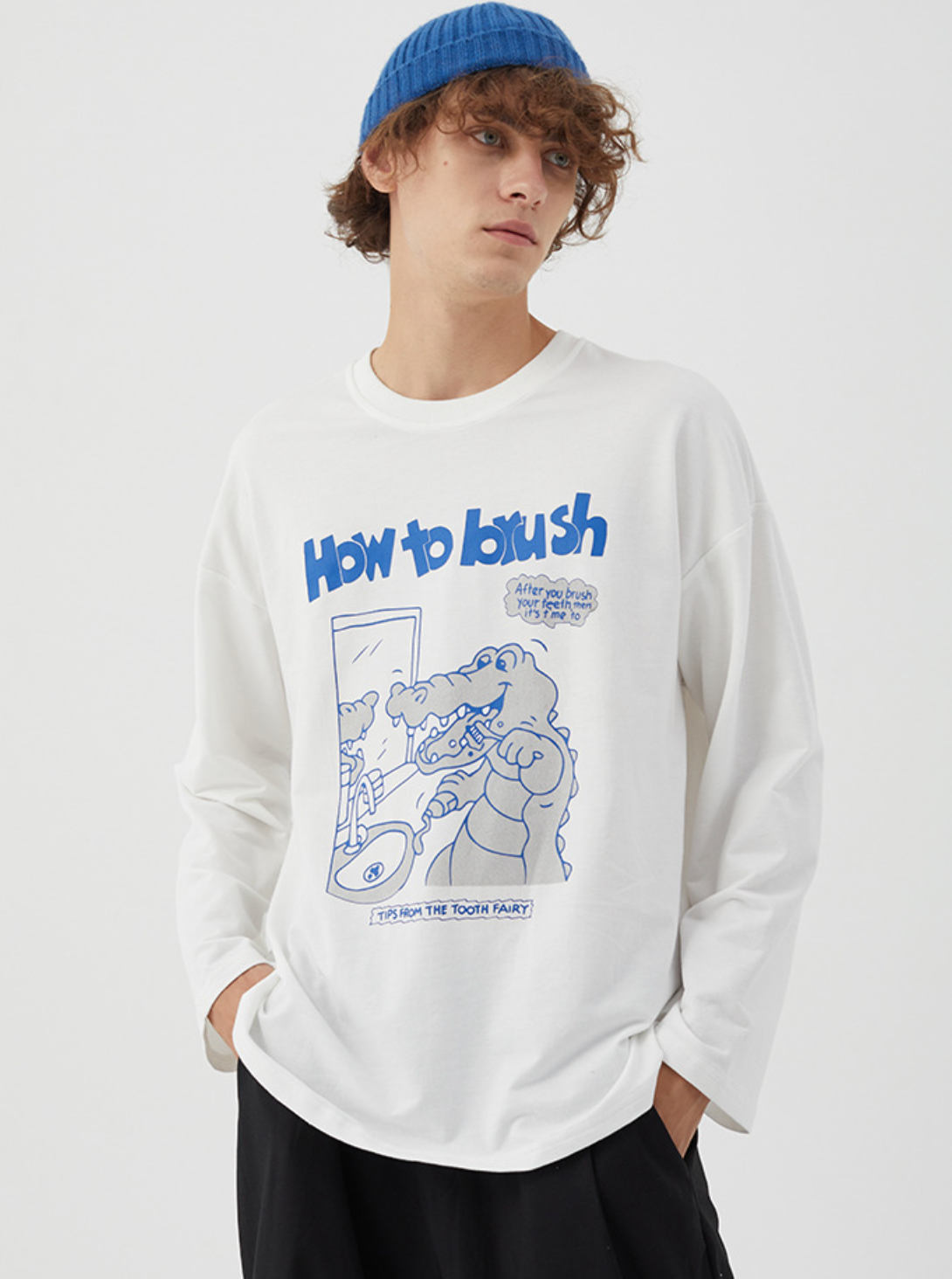 Brushing Dinosaur Long Sleeve T-shirt