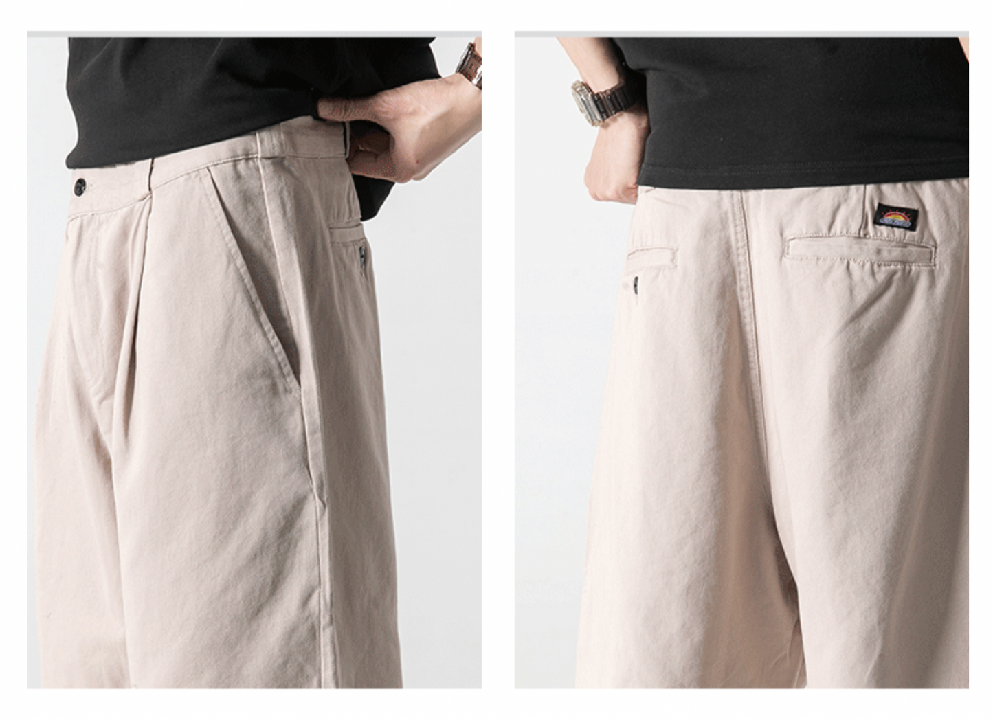 Casual Cotton Pants in Beige