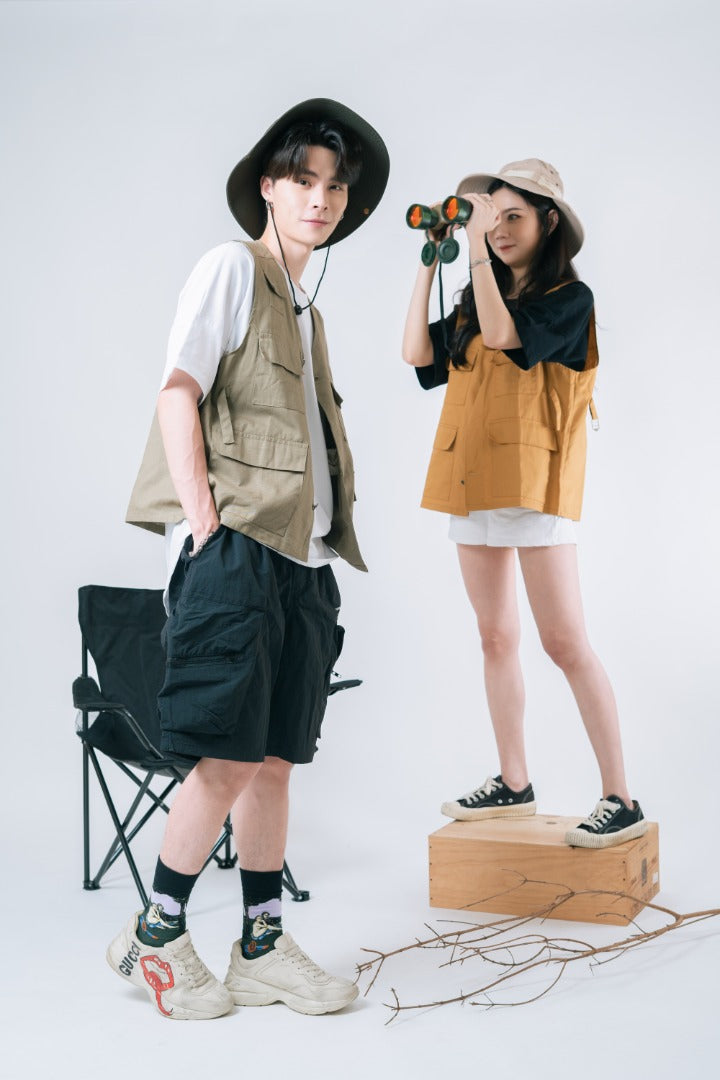 Vintage Cargo Vest in Green