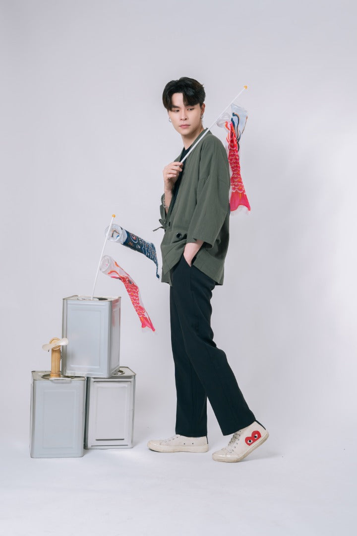 Green Kimono Overshirt
