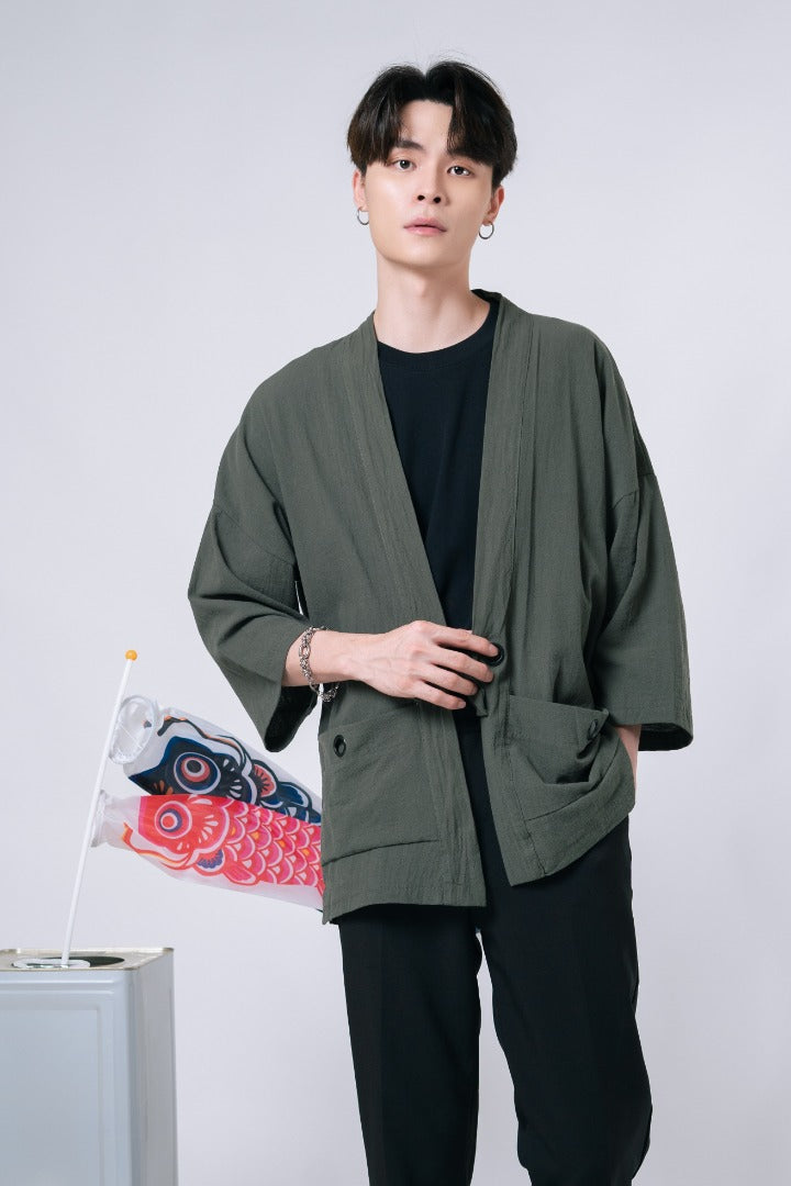 Green Kimono Overshirt