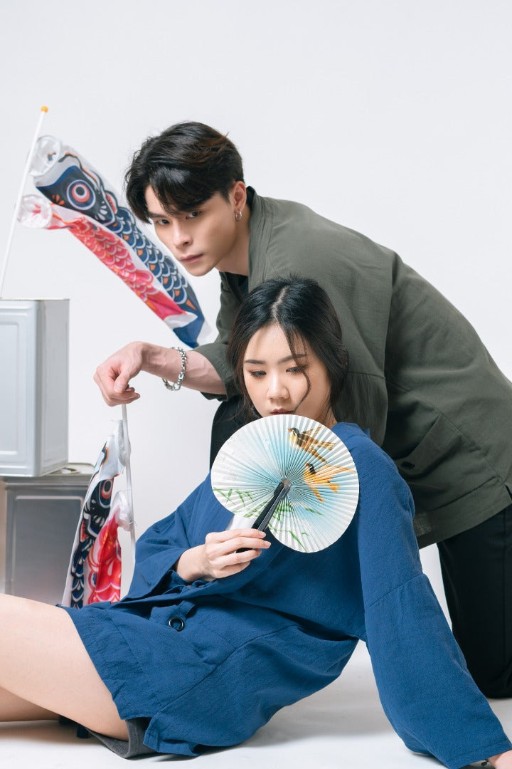 Dark Blue Kimono Overshirt